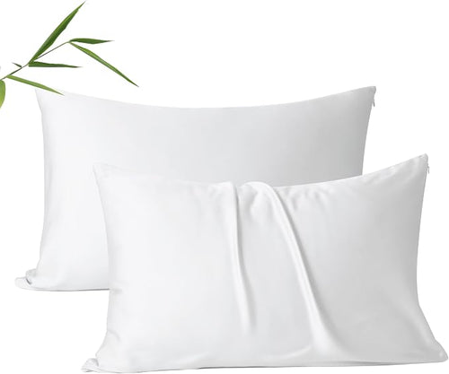 2 Pack Cooling Pillow Cases, Viscose Derived from Bamboo Pillow Protectors by ShunjieHome