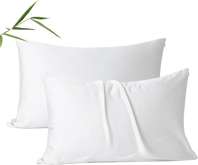 2 Pack Cooling Pillow Cases, Viscose Derived from Bamboo Pillow Protectors King by ShunjieHome