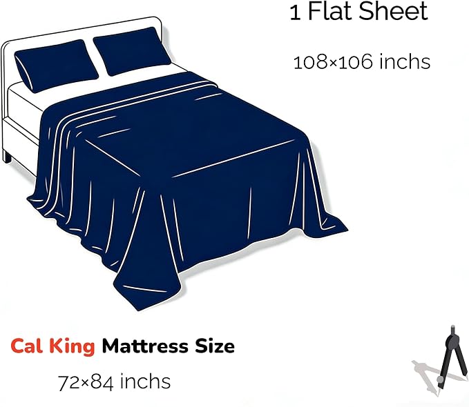 Cotton Flat Sheets Only, 600 TC 100% Cotton Flat Sheet Top Sheet Only, Cal King - Image 6