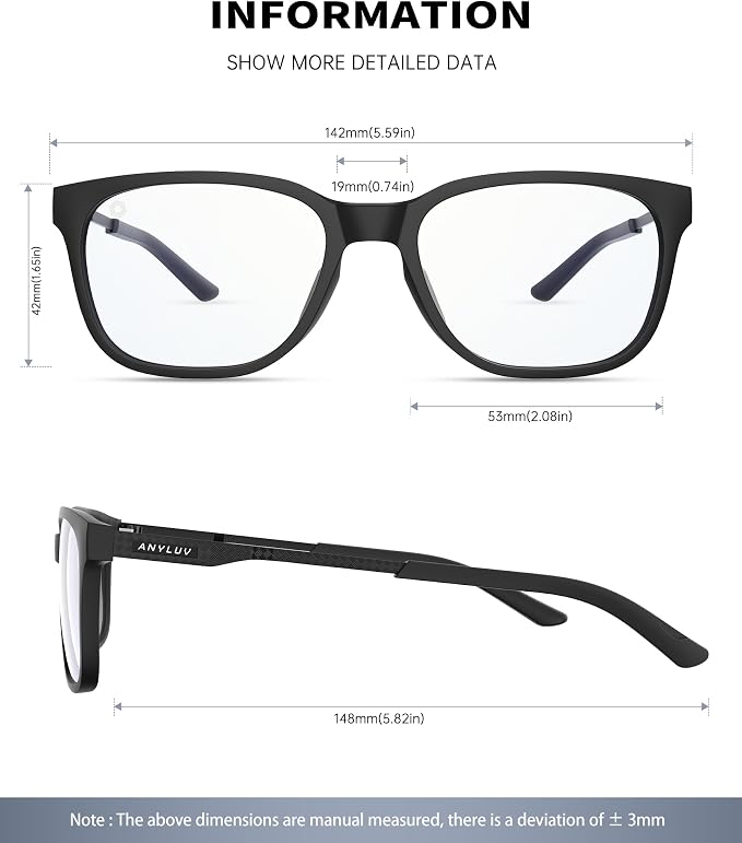 ANYLUV Blue Light Glasses for Men, Lightweight Computer Gaming Glasses - Image 3