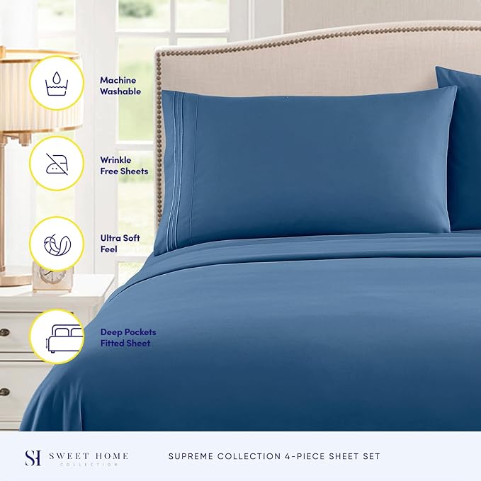 Twin XL Sheets - Breathable Luxury Sheets - 1800 Supreme Collection Extra Soft - Image 2