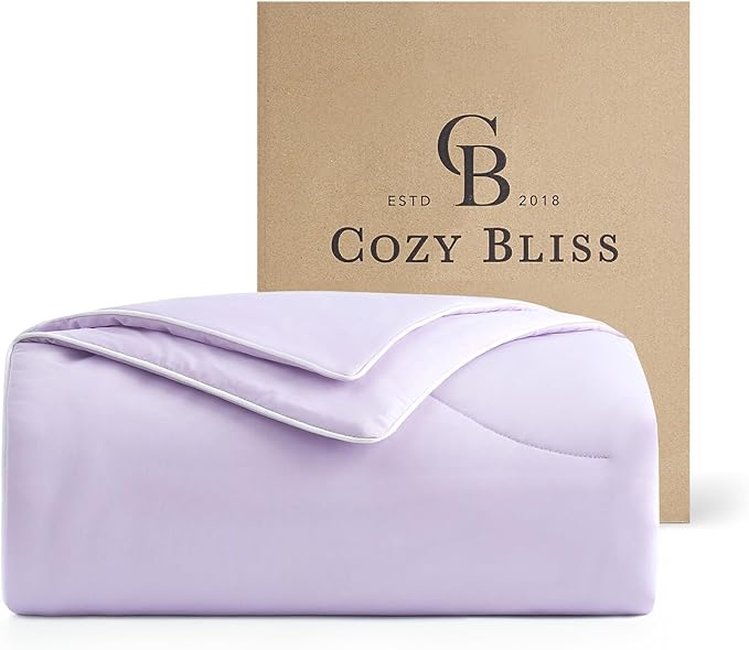 Cozy Bliss Cooling Comforter Twin Size, Reversible Lightweight Cooling Blankets by CozyBliss