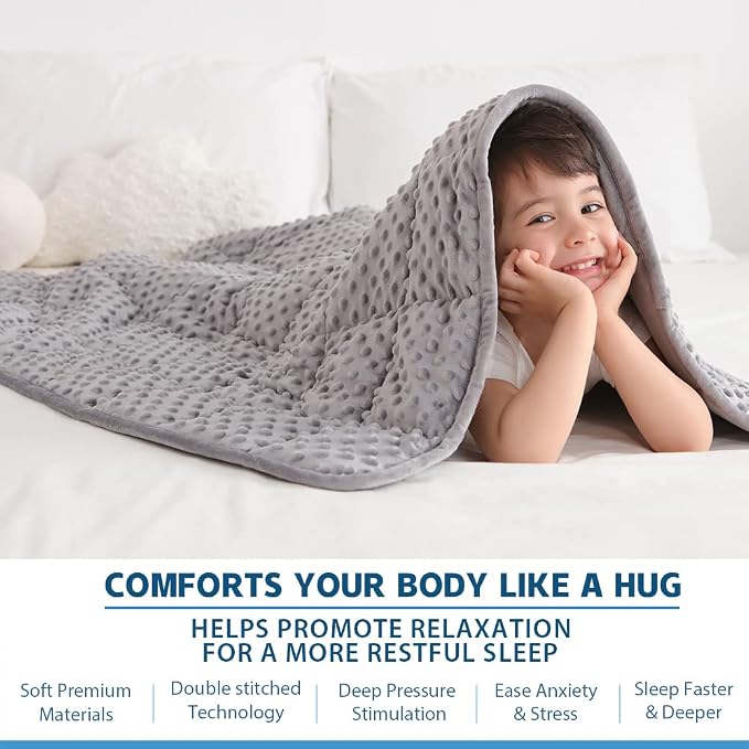 Huloo Sleep Kids Weighted Blanket Twin 5lbs Breathable Soft Minky Weighted - Image 3
