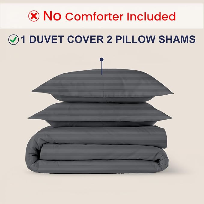 Kotton Culture 120"x98" 3 Pc Oversized King Duvet Cover Set 100% Egyptian Cotton - Image 2