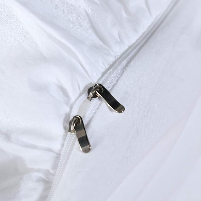 QSH White Shabby Ruffle Duvet Cover Full Size, Washed Cotton Farmhouse Boho - Image 5