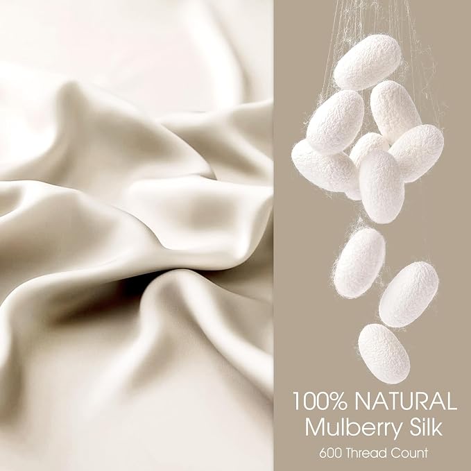 100% Silk Pillow Cases 2 Pack Standard Size Mulberry Silk Pillowcase - Image 2