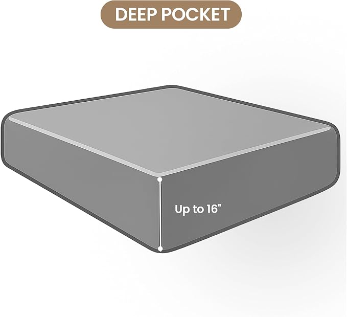 ROSE&RISY Dark Grey Twin Fitted Sheet, Soft and Breathable - Image 3