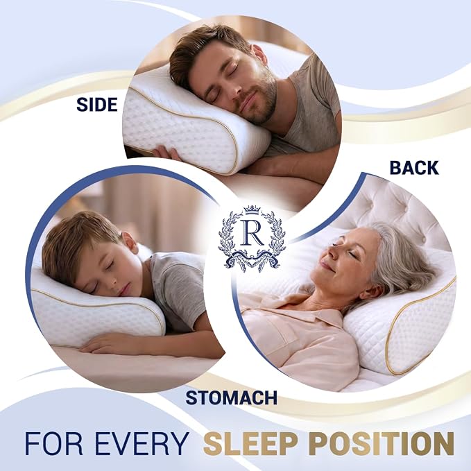 Memory Foam Pillow, Cervical Pillow 4-Layer Queen, Contour Pillow, Side Sleeper - Image 7