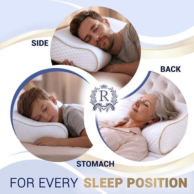 Royal Therapy 2-Pack Queen Memory Foam Pillow, Queen Contour Pillow, Orthopedic - Image 8