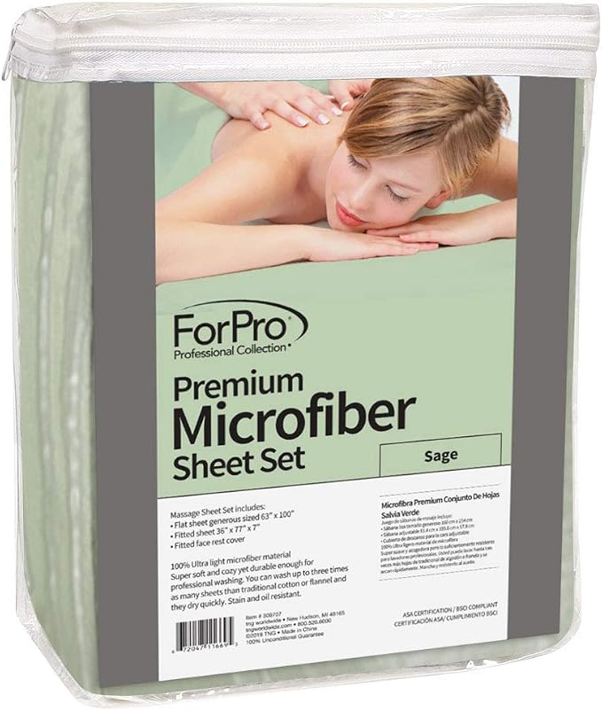 ForPro Professional Collection Premium Microfiber 3-Piece Massage Sheet Set - Image 3