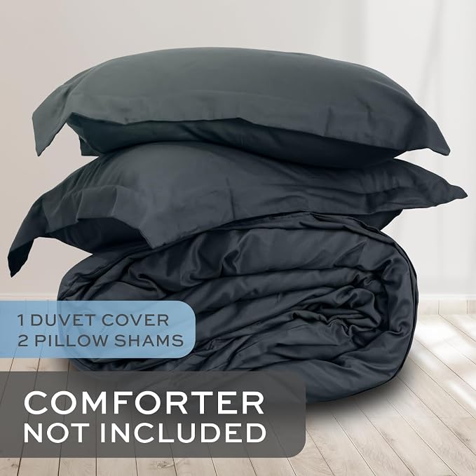 White Classic Grey Duvet Cover Queen Size, Microfiber Duvet Cover - Image 2