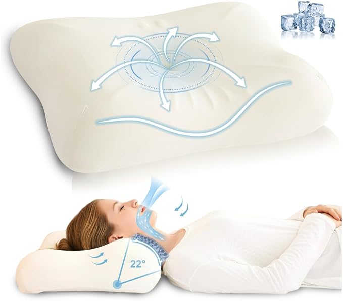 Cervical Neck Pillow for Pain Relief, Odorless Memory Foam Pillow by Unknown