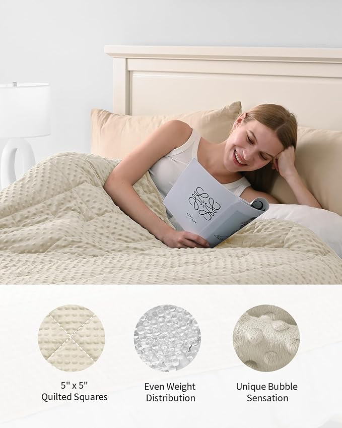 Mr. Sandman Weighted Blanket for Adults Queen Size 20 lbs, Soft Cooling Heavy - Image 5