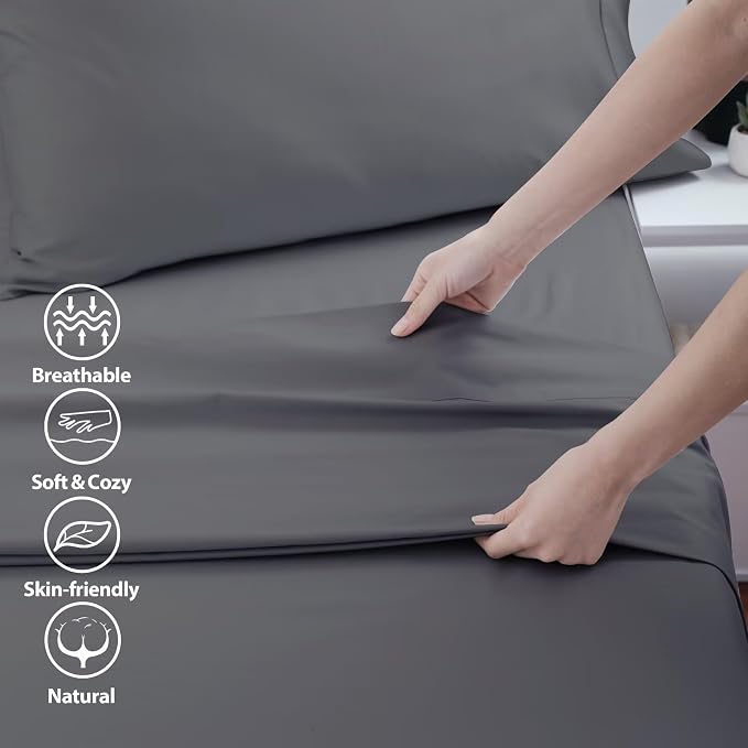 2-Pack Cotton King Flat Sheet Only, 600 Thread Count 100% Egyptian Cotton Top - Image 3