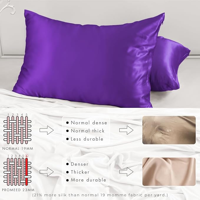 PROMEED Upgraded Grade 6A+ Purple Silk Pillowcase - Image 4