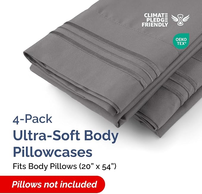 Body Pillowcases Set of 4-20x54 Long Body Pillow Case - Image 2
