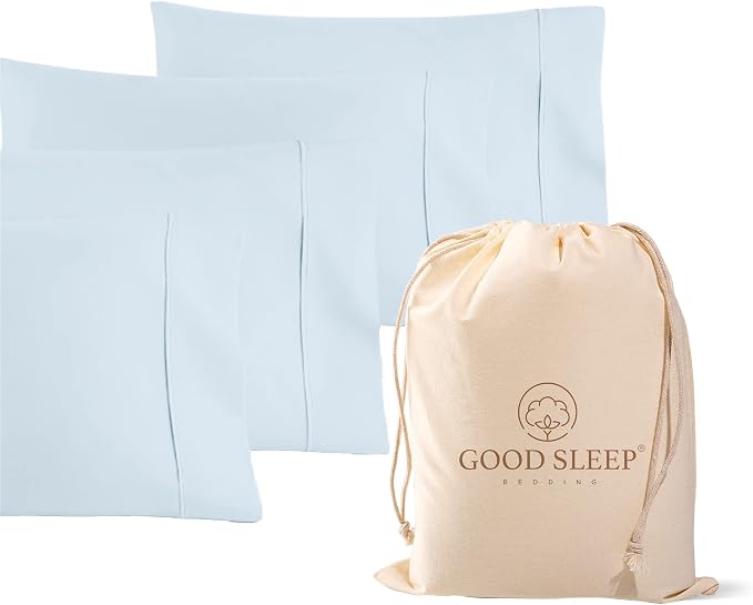Set of 4 Pillow Cases King, 800 TC 100% Egyptian Cotton, Silky Soft Sateen by GoodSleepBedding