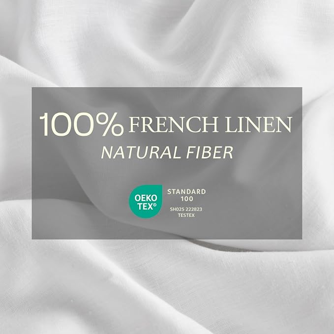 DAPU 100% Linen Duvet Cover Twin 2PCs, Pure Natural French Flax Linen Duvet - Image 2