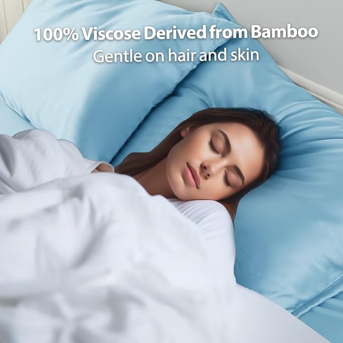 4 Pack Cooling Pillow Cases, Viscose Derived from Bamboo Pillow Protectors King - Image 3