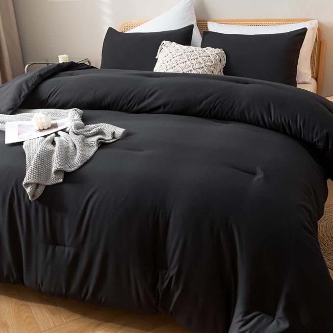 ROSGONIA Oversized King Comforter Black - Image 4