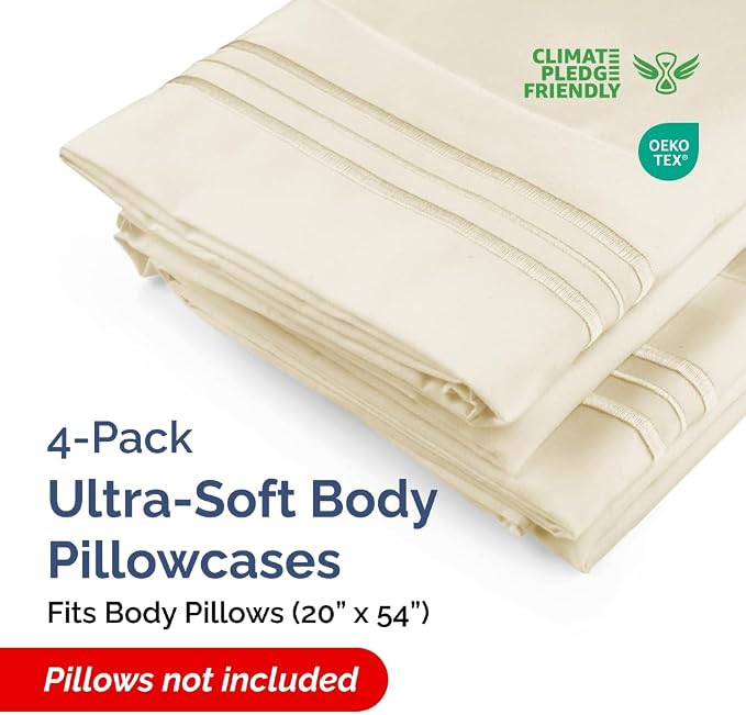 Body Pillowcases Set of 4-20x54 Long Body Pillow Case - Image 2