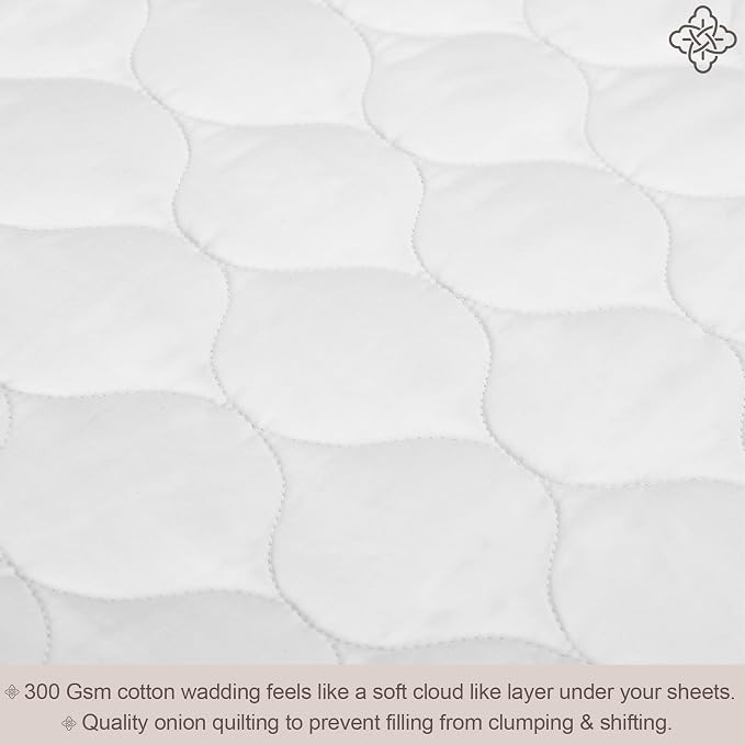 Bioweaves 100% Organic Cotton Mattress Pad Cover, GOTS Certified Cooling 300GSM - Image 4