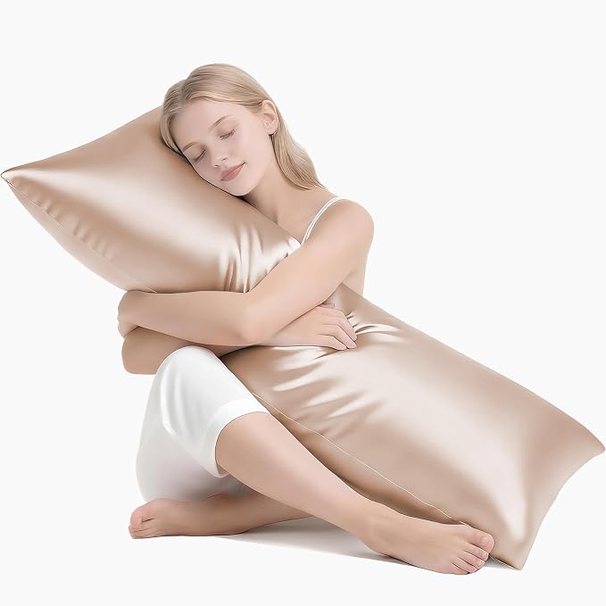 MR&HM Satin Body Pillow Cover, Soft and Breathable Body Pillow Case by MRHM
