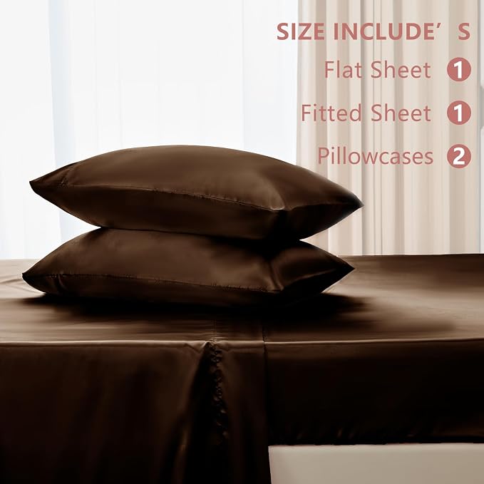 CozyLux Satin Sheets King Size Sheet Set - Image 6