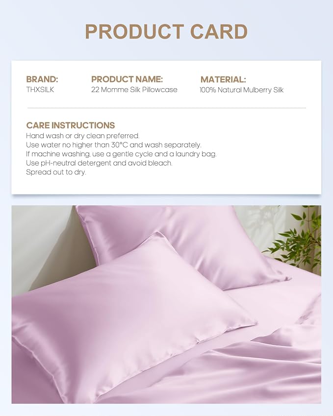 THXSILK Set of 2 Silk Pillowcase - Image 8