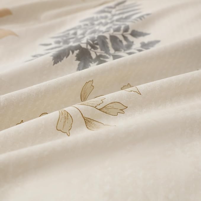OAITE Duvet Cover Set Queen Size Floral Pattern Ultra Soft 100% Cotton Duvet - Image 6