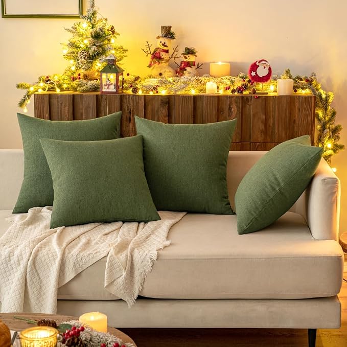 MIULEE Pack of 2 Decorative Outdoor Solid Waterproof Throw Pillow Covers Euro - Image 7