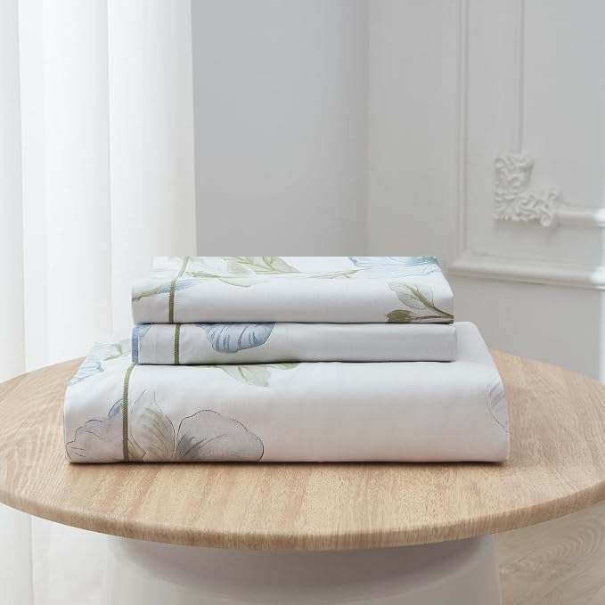 OAITE Duvet Cover Set King Size Floral Pattern 500 Thread Count Ultra Soft 100% - Image 9