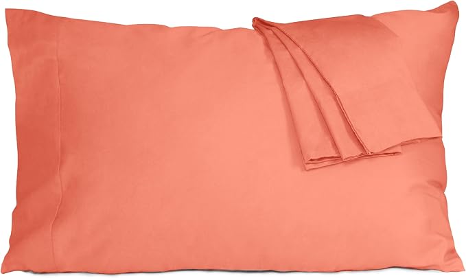 Pillow Cases, King Size Cotton Percale Weave Pillowcases, Pre-Shrunk Breathable by HOMTEC