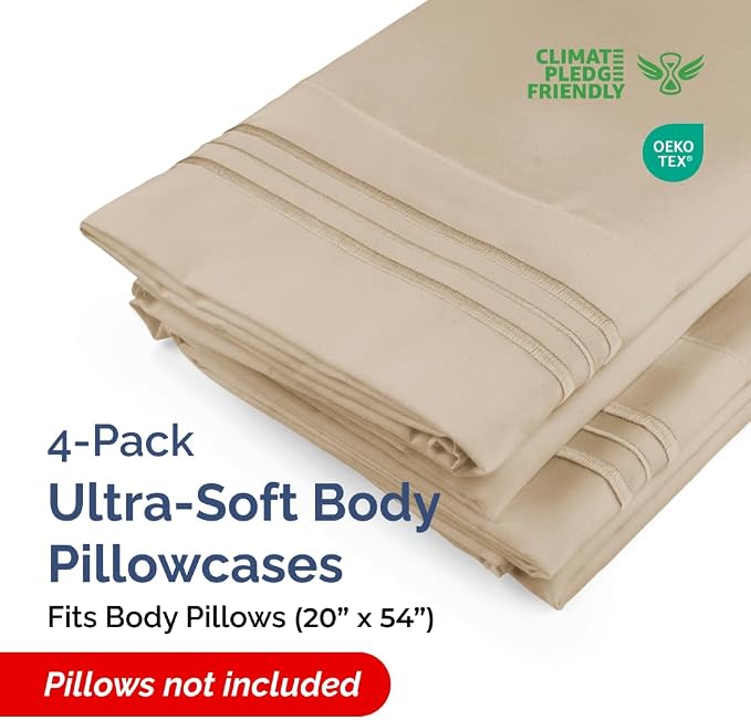 Body Pillowcases Set of 4-20x54 Long Body Pillow Case - Image 2