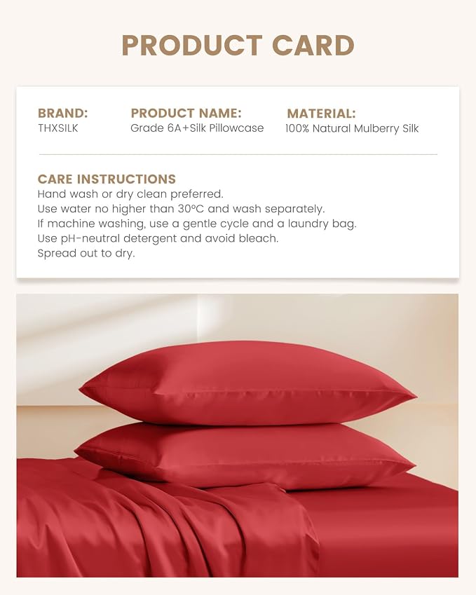 THXSILK 100% Pure Mulberry Silk Pillowcase - Image 8