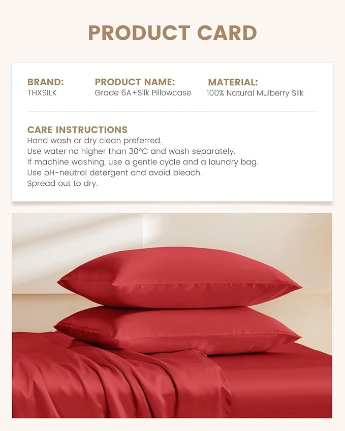 THXSILK Set of 2 Silk Pillowcase - Image 8