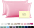 Silk Pillow Cases 2 Pack, Soft Breathable and Sliky Standard Size Pillow Cases by Suatien