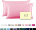 Silk Pillow Cases 2 Pack Soft Breathable and Sliky King Size Pillow Cases Set by Suatien