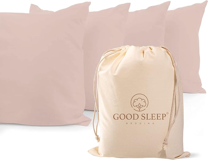 1000 TC Blush King Pillowcases Set of 4 100% Egyptian Cotton Pillow Cases by GoodSleepBedding