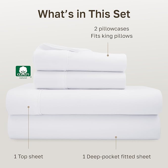 California Design Den Soft 100% Cotton Cal King Sheet Set, 400 TC Good - Image 4