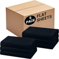 Bulk King Flat Sheets Only, 6 Pack Quick Sort Top Bed Sheet, Color-Coded Label by Culve