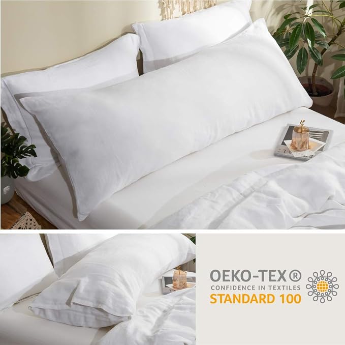 Simple&Opulence Body Pillow Cover 20" x 54", 100% Pure Linen, Ultra Soft and - Image 5