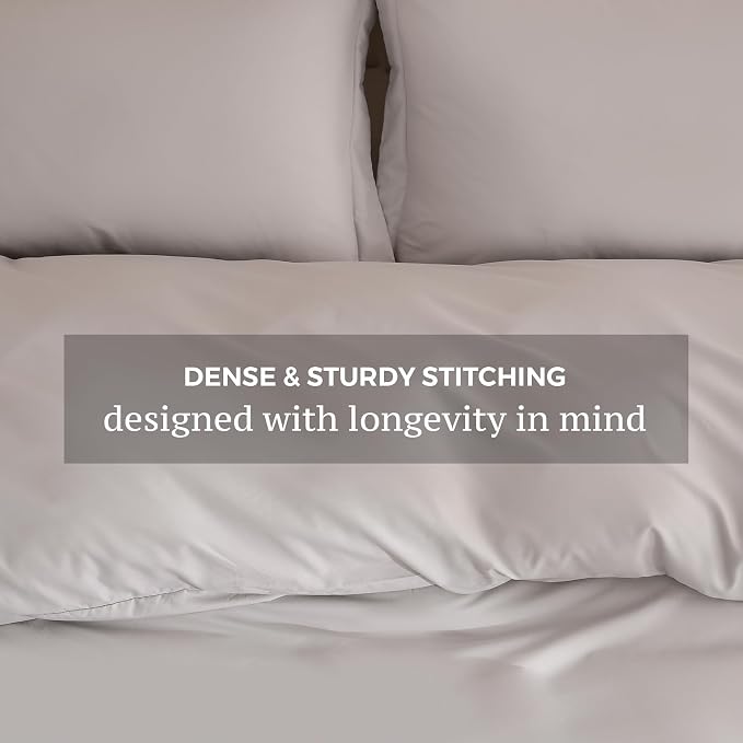 JSD Light Grey Duvet Cover Set Full Size, 3 Piece Duvet Cover - Image 5
