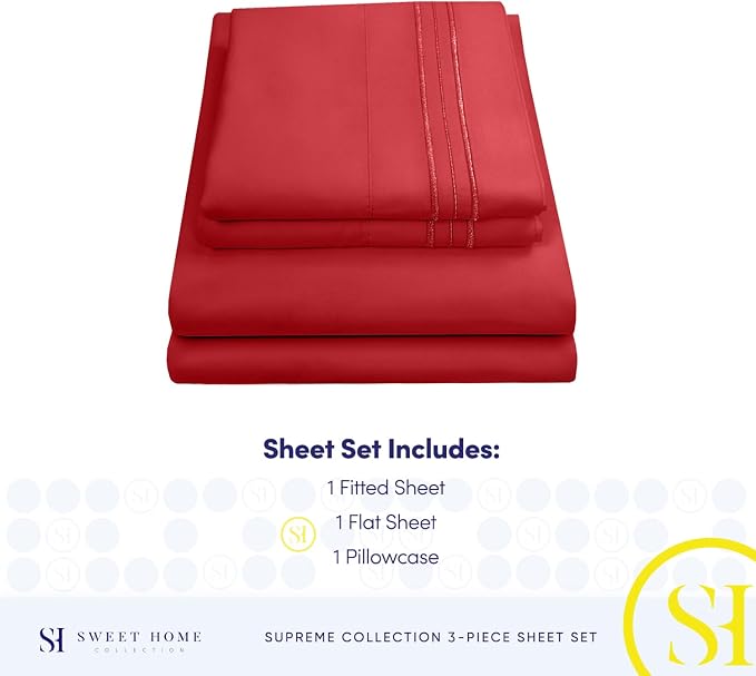 Twin Sheets - Breathable Luxury Sheets - 1800 Supreme Collection Extra Soft - Image 4