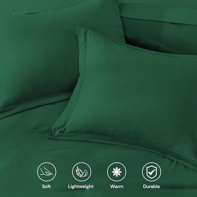 WRENSONGE Queen Comforter Set- 7 Pieces Soft Emerald Green Bed in a Bag - Image 4