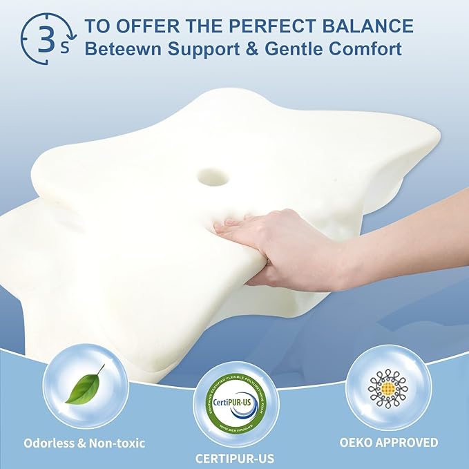 Pain Relief Cervical Pillow for Neck Support, Adjustable Ergonomic Pillow Cozy - Image 7