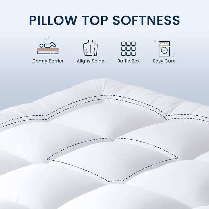 YUGYVOB Twin Size Mattress Pad Extra Thick, and Breathable Mattress Topper - Image 2