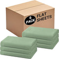 Bulk King Flat Sheets Only, 6 Pack Quick Sort Top Bed Sheet, Color-Coded Label by Culve