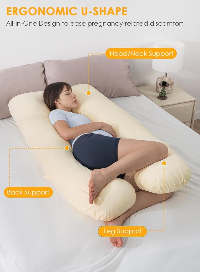 QUEEN ROSE Pregnancy Pillows, Soft Cotton U Shaped Body Pillow - Image 3