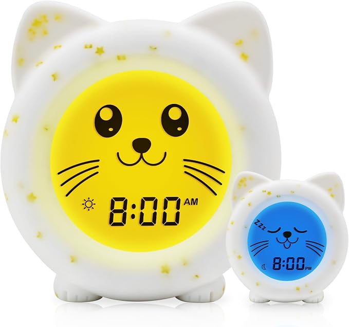 B&H Sleep Trainer Clock for Toddler, Cute Kids Ok to Wake Alarm Clock, Drop by BH